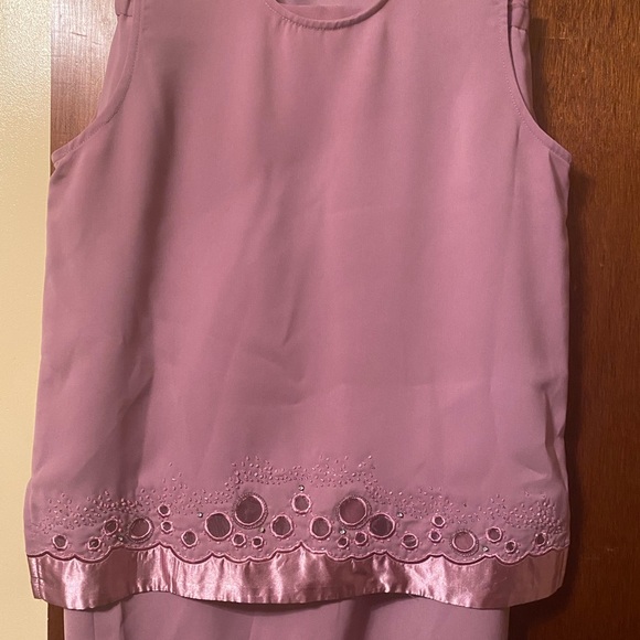 Harmony New York 3-PC Skirt Suit Embroidery, Rhinestone, Size 10, Lilac - Picture 9 of 11